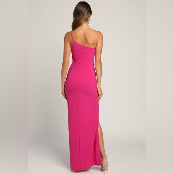 Keeper of My Heart Magenta One-Shoulder Maxi Dress - Picture 3 of 4